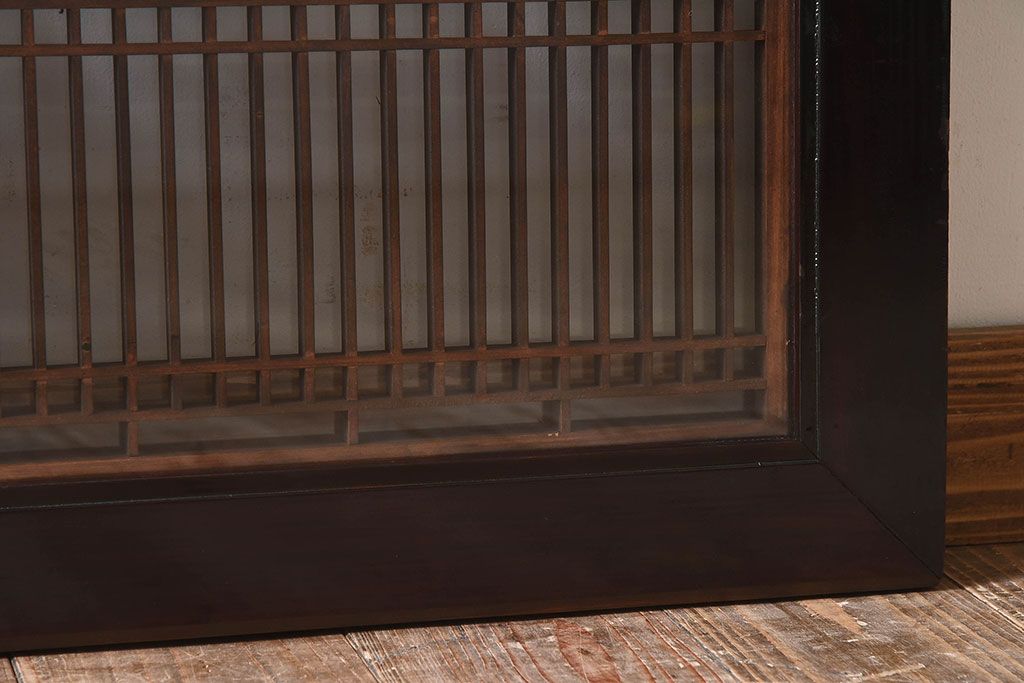 アンティーク雑貨　和製アンティーク　古い木製のガラス書院欄間(明かり取り、明り取り)(2)