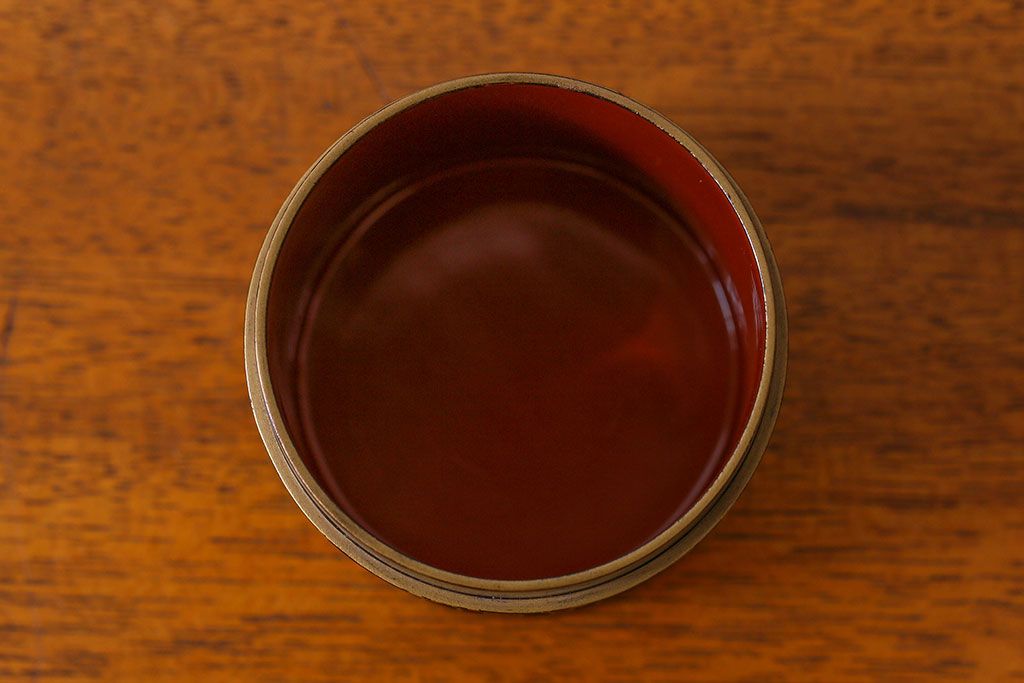 アンティーク雑貨　明治期　松竹梅鶴亀図　木製重香合・蒔絵(小物収納箱、茶道具)
