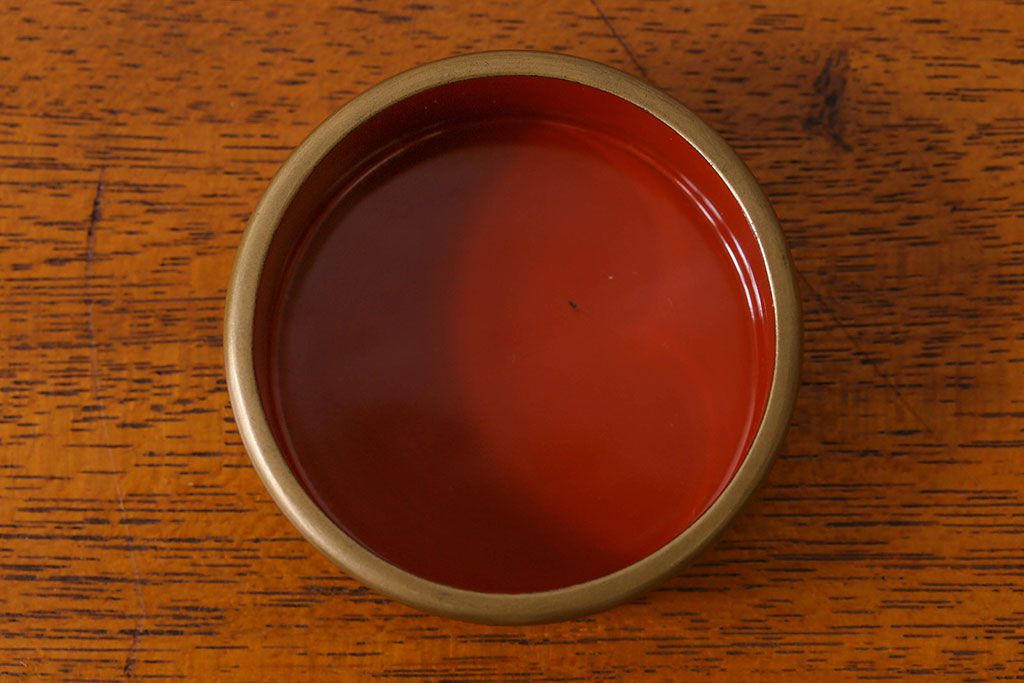 アンティーク雑貨　明治期　松竹梅鶴亀図　木製重香合・蒔絵(小物収納箱、茶道具)