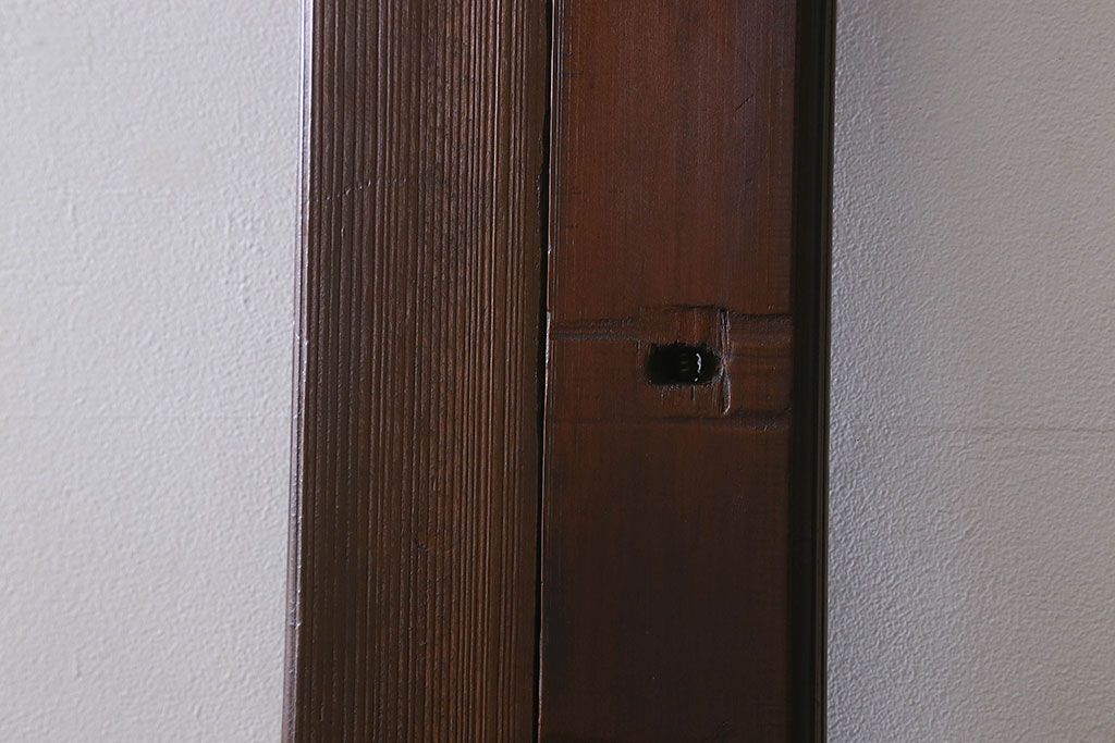 和製アンティーク　腰板ケヤキ材　味わいのある木味のガラス戸(引き戸)4枚組