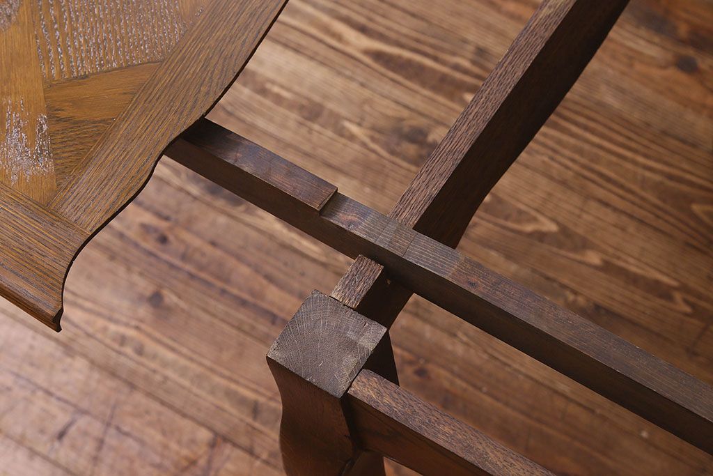 ヴィンテージ家具　フランスビンテージ　エレガントなエクステンションテーブル(ドローリーフテーブル、ダイニングテーブル)