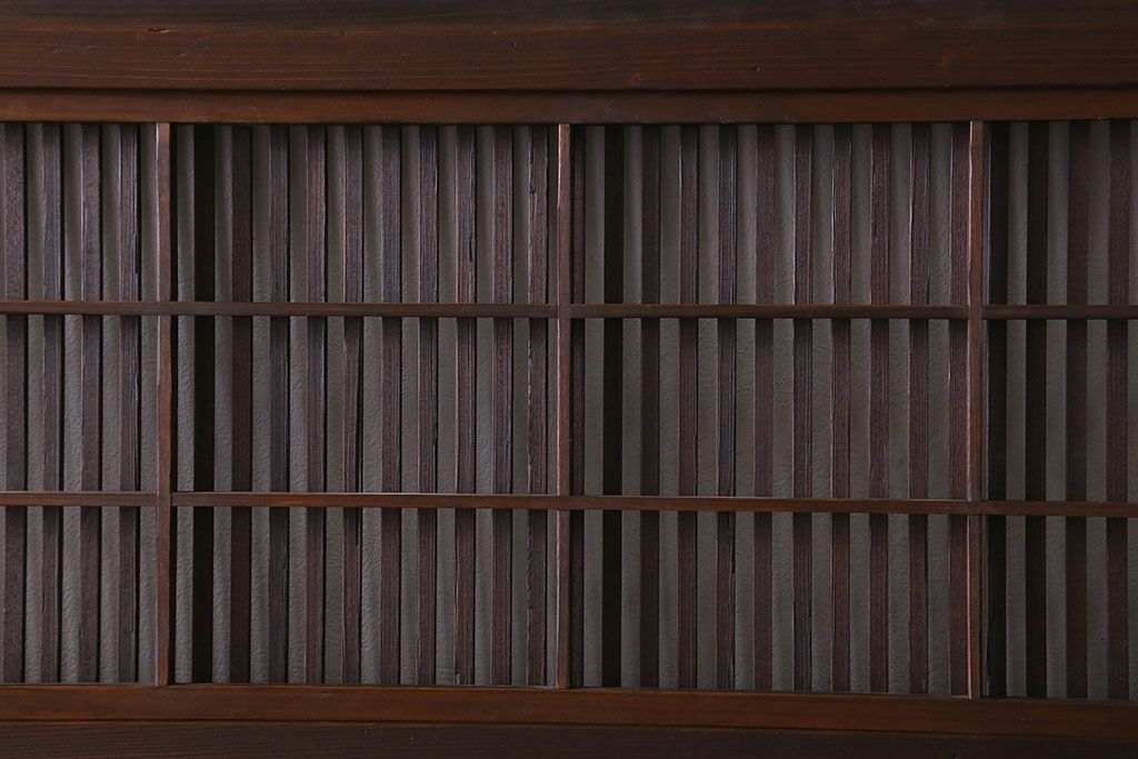 【I様ご成約済み】和製アンティーク　細かな格子のデザインが美しい裏障子付き格子戸(建具、引き戸)4枚セット