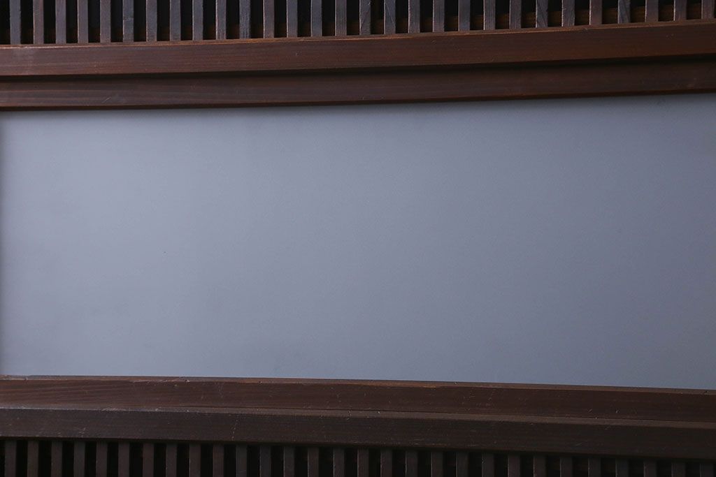 【I様ご成約済み】和製アンティーク　古い木の裏障子付き格子戸(引き戸、建具)4枚セット
