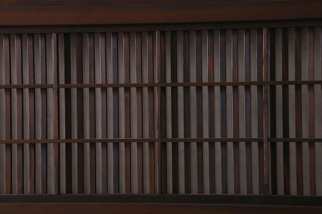 【I様ご成約済み】和製アンティーク　古い木の裏障子付き格子戸(引き戸、建具)4枚セット