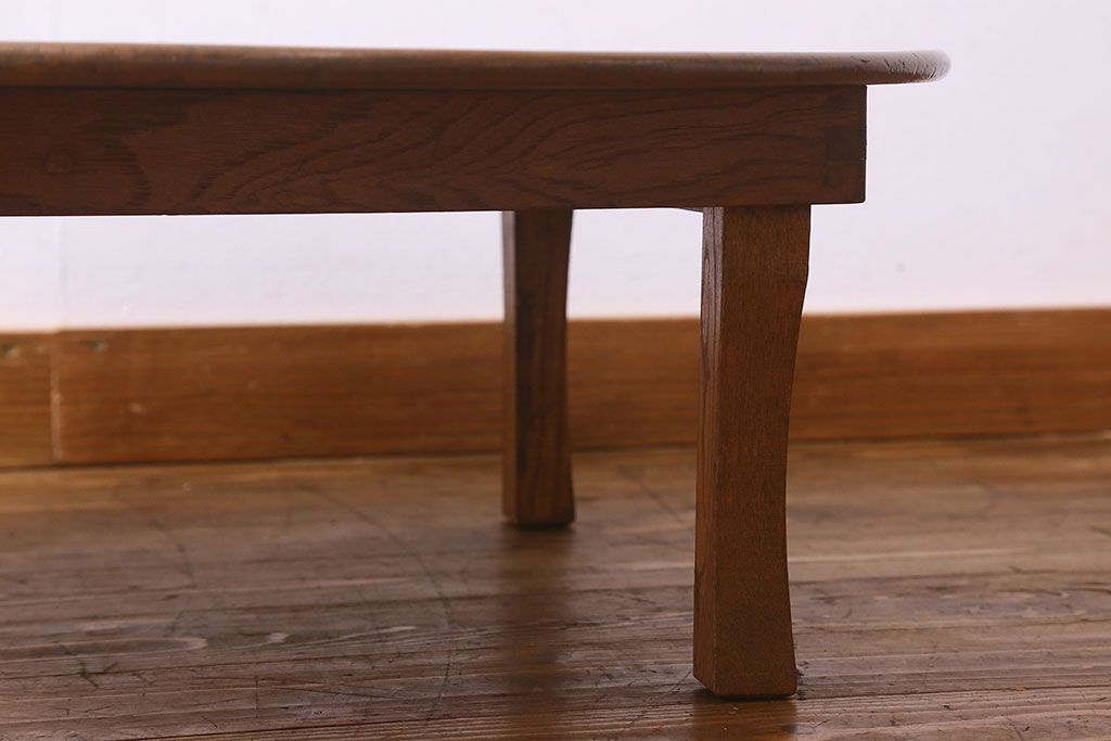 アンティーク家具　和製アンティーク　大正昭和期の古い丸ちゃぶ台(ローテーブル、座卓)