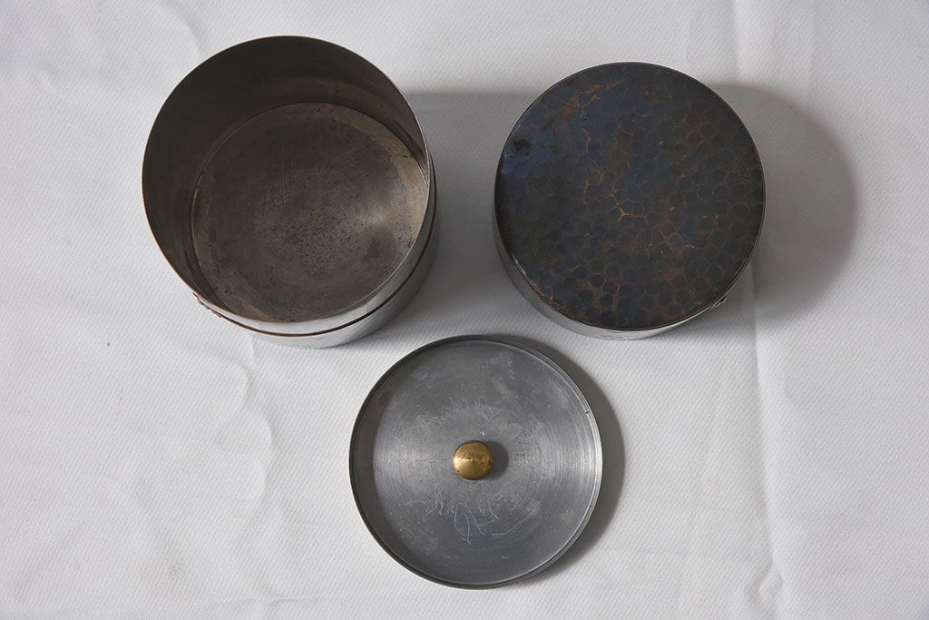 アンティーク雑貨 玉川堂 鎚起銅器 茶器揃(皿、急須、茶筒、建水