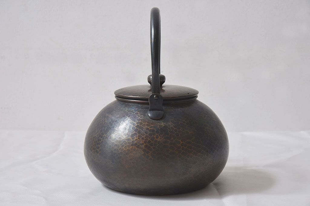 アンティーク雑貨 玉川堂 鎚起銅器 茶器揃(皿、急須、茶筒、建水