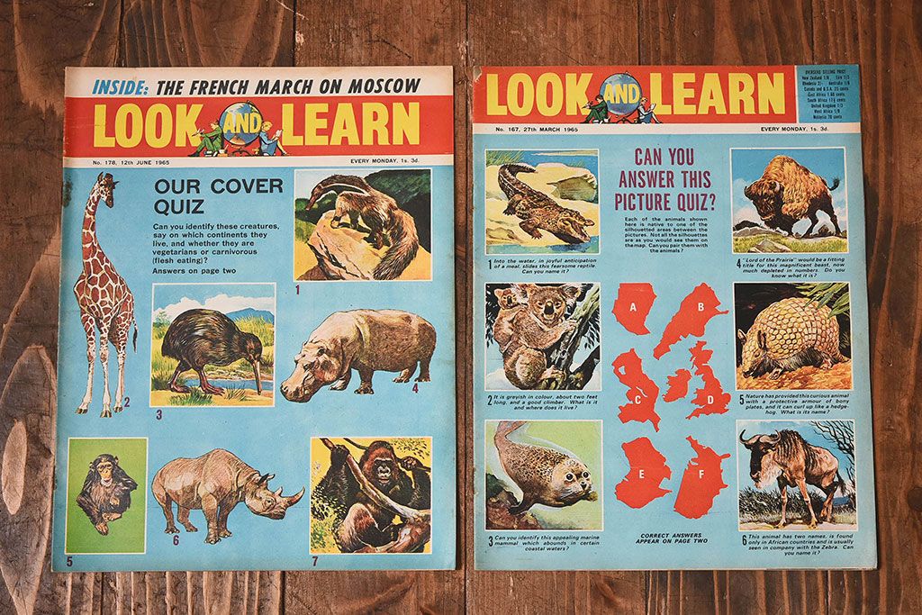 アンティーク雑貨　イギリスビンテージ　LOOK AND LEARN　週刊誌(コミック、雑誌)2冊セット(2)