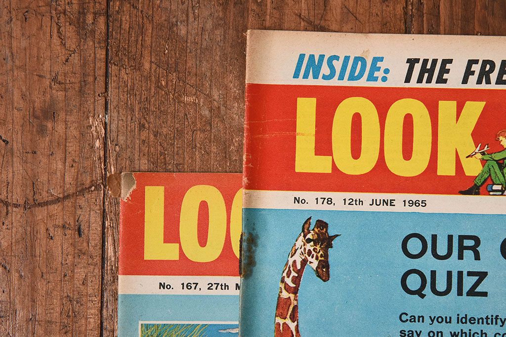 アンティーク雑貨　イギリスビンテージ　LOOK AND LEARN　週刊誌(コミック、雑誌)2冊セット(2)