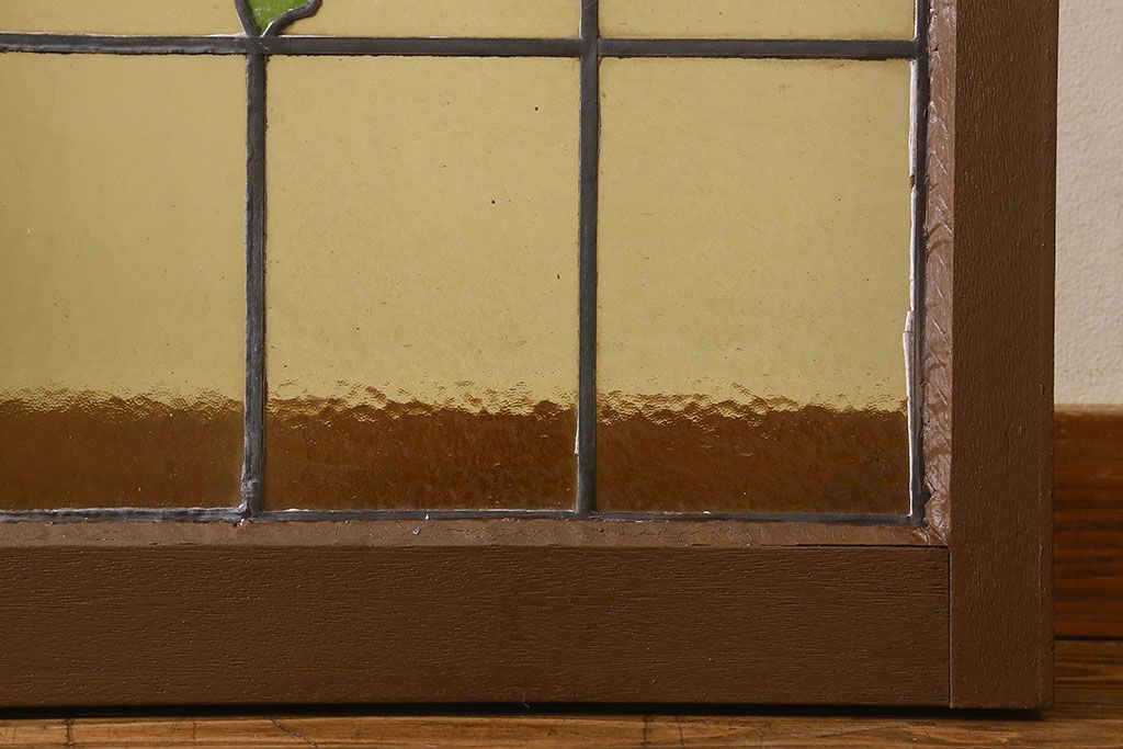 アンティーク雑貨　昭和初期　日本製　お部屋を洋館のような雰囲気に　ステンドグラスのガラス戸(引き戸、建具)2枚組