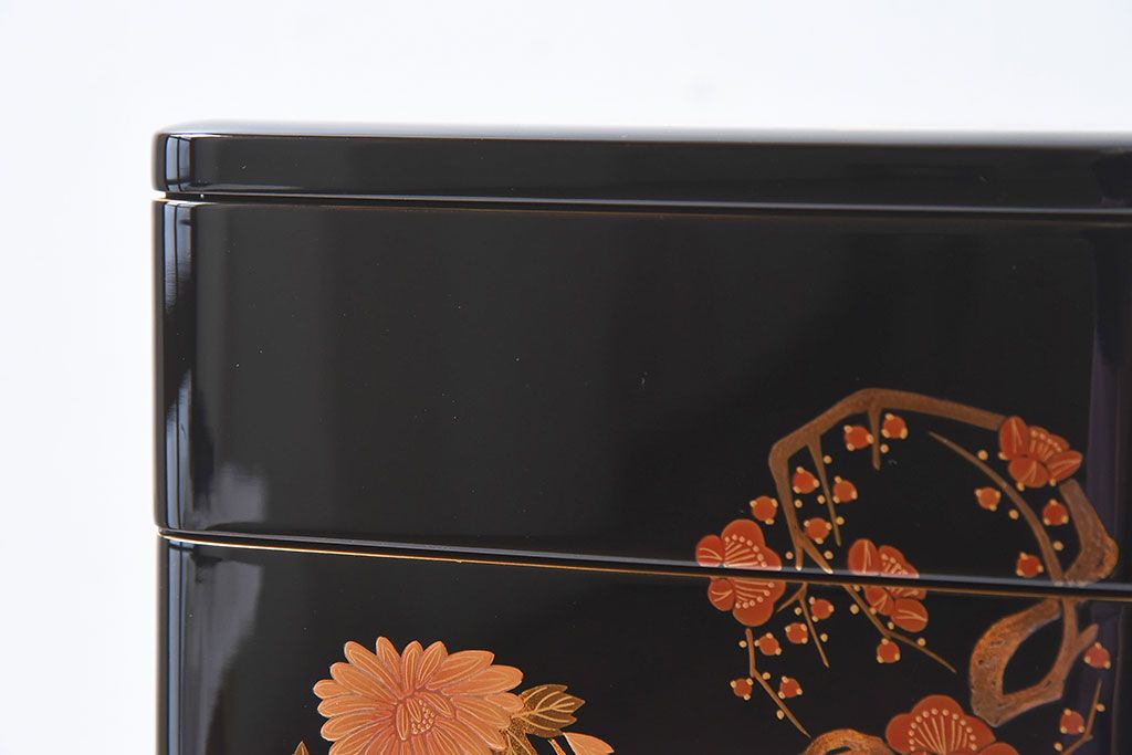 輪島塗 花丸蒔絵 木製四段重箱(お重)(定価約70万) | ラフジュ工房