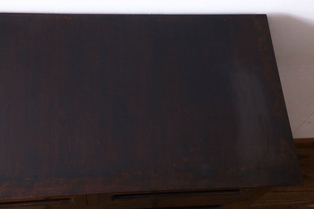 中古　松本民芸家具　503型　直線のデザインが目を引く整理箪笥(引き出し、衣装箪笥、チェスト)(定価約28万円)