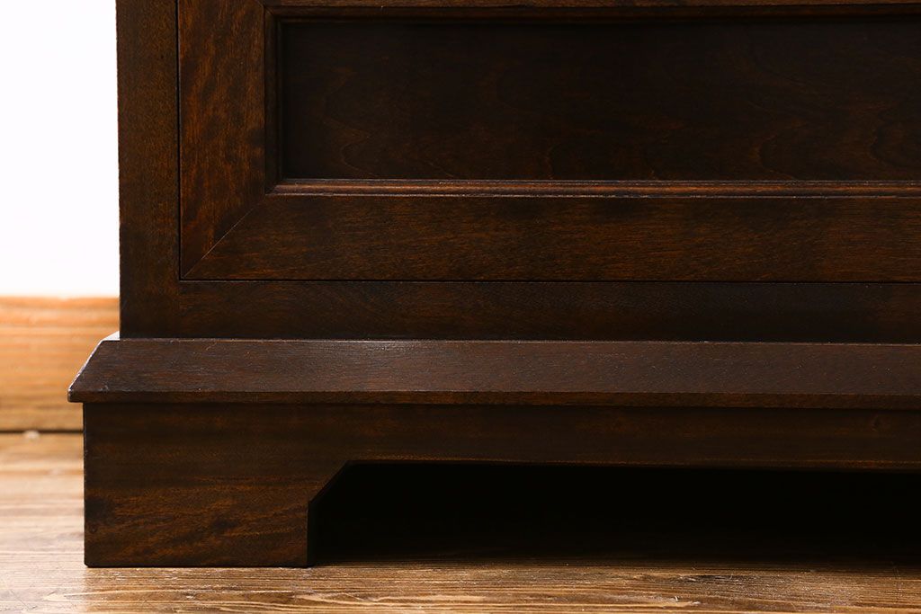中古　松本民芸家具　503型　直線のデザインが目を引く整理箪笥(引き出し、衣装箪笥、チェスト)(定価約28万円)