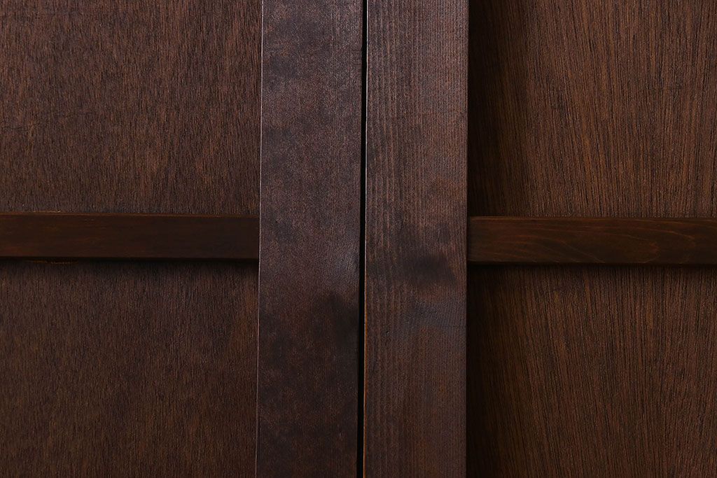 昭和レトロ　鏡板タモ材　味わいのある木味の板戸(引き戸、建具)