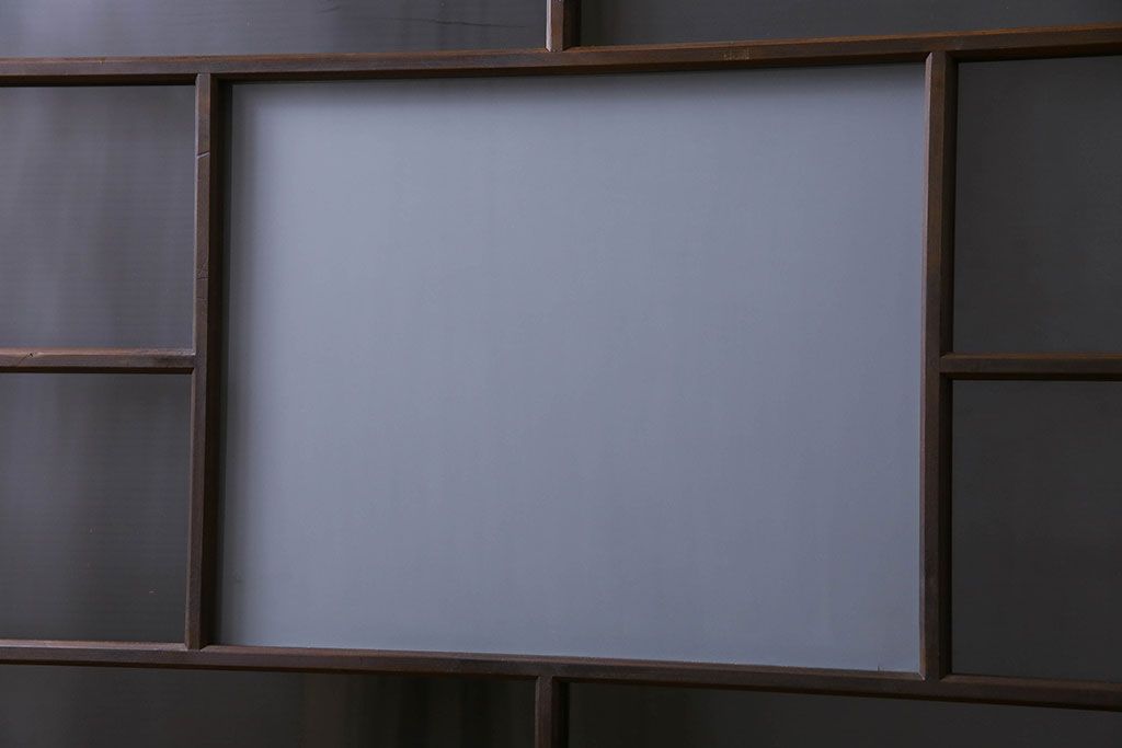 和製アンティーク　シックなデザインのガラス戸(フィックス窓、はめ殺し戸、明り取り、明かり取り)