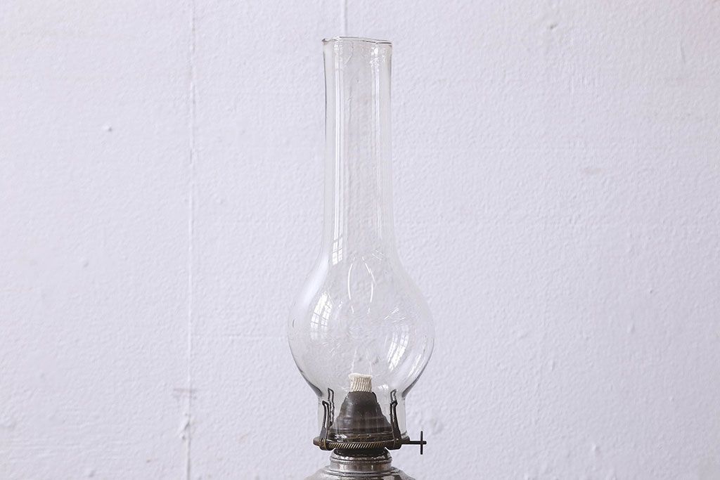 アンティーク雑貨　和製アンティーク　シャビーなオイルランプ(灯油ランプ、テーブルランプ)