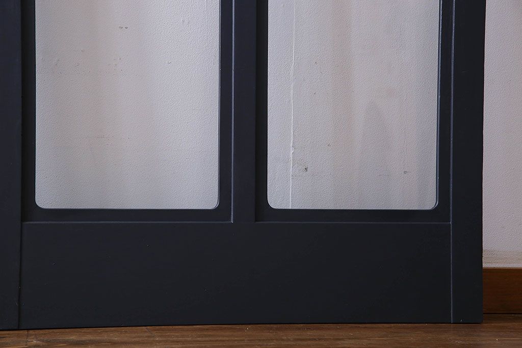 ペイント家具　落ち着いた色味のガラス戸(引き戸、建具)2枚セット