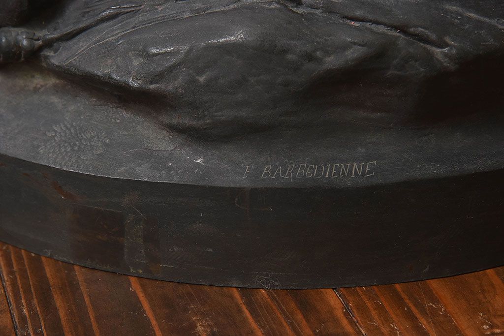 アンティーク雑貨　フランスアンティーク F.BARBEDIENNE　A.Cain　ブロンズ像(ニワトリ像、動物像)