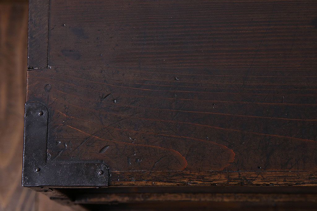 アンティーク家具　明治大正期　前面桐材　古い木の質感が味わい深いアンティークチェスト(小箪笥、小引き出し、帳場箪笥、桐箪笥、桐たんす)
