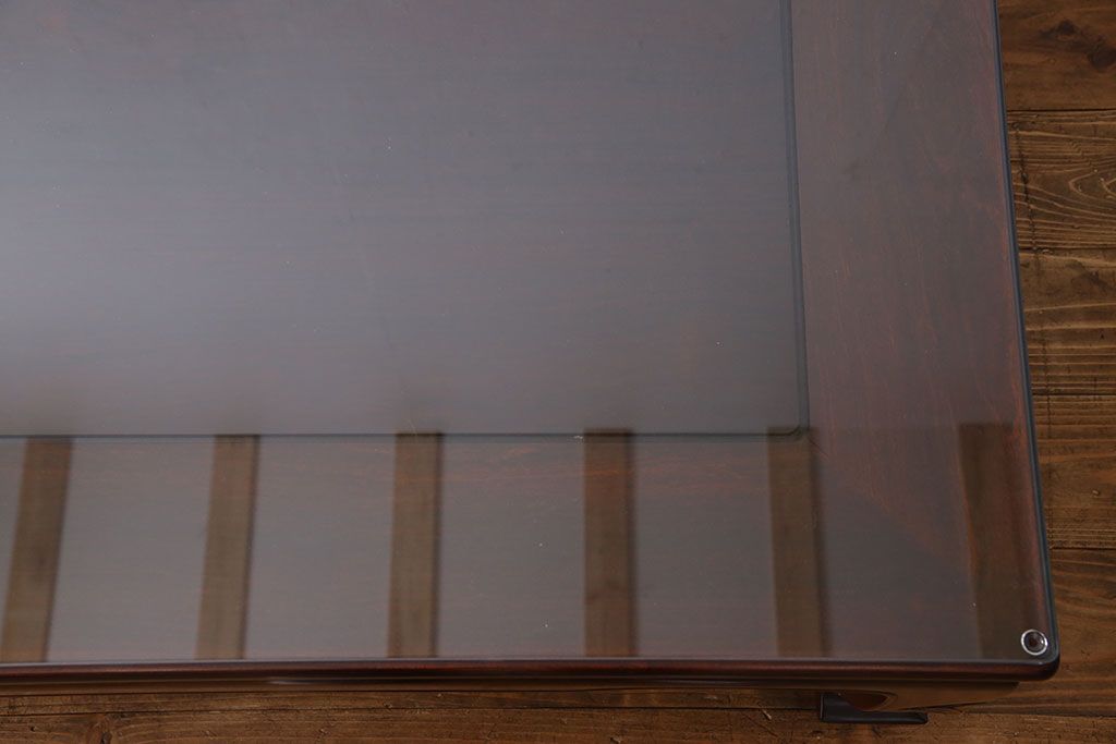 中古　大坂唐木指物家具　中森喜三郎作　紫檀　しっとりとした風合いの座卓(ローテーブル)(定価150万円)