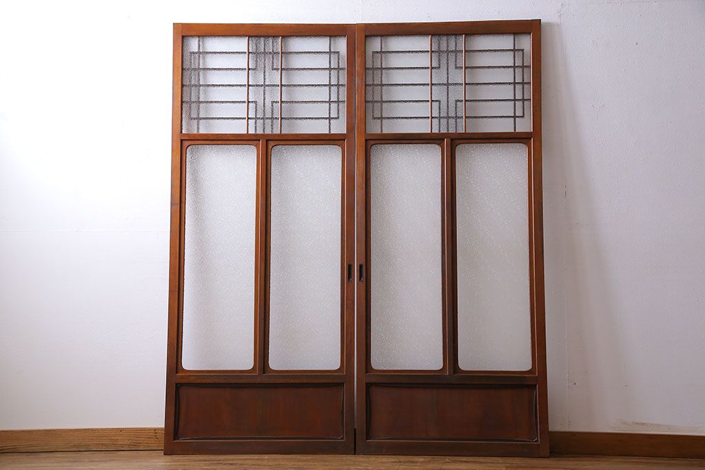 タO0466◇(1)【H190,5cm×W67cm】×2枚◇格子デザインの大きい木枠