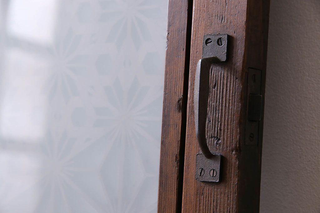 和製アンティーク　組子が印象的な珍しいドア(扉、木製扉、建具)