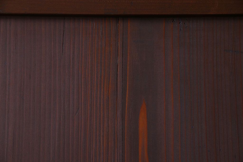 和製アンティーク　深みのある木味が味わい深い板戸(引き戸、仕切り戸、建具)4枚セット