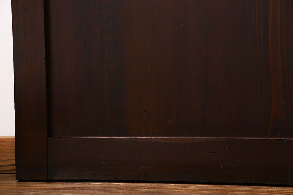和製アンティーク　深みのある木味が味わい深い板戸(引き戸、仕切り戸、建具)4枚セット