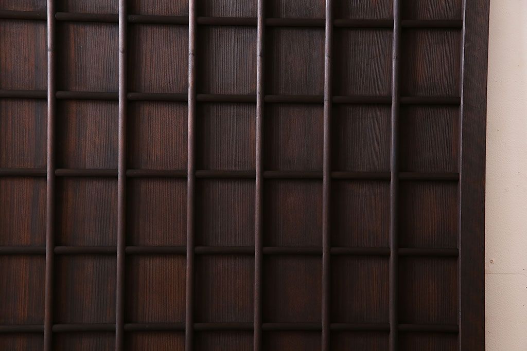 和製アンティーク　マス目格子　柾目が上品で美しいドア(きつね格子、狐格子、木製扉、建具)