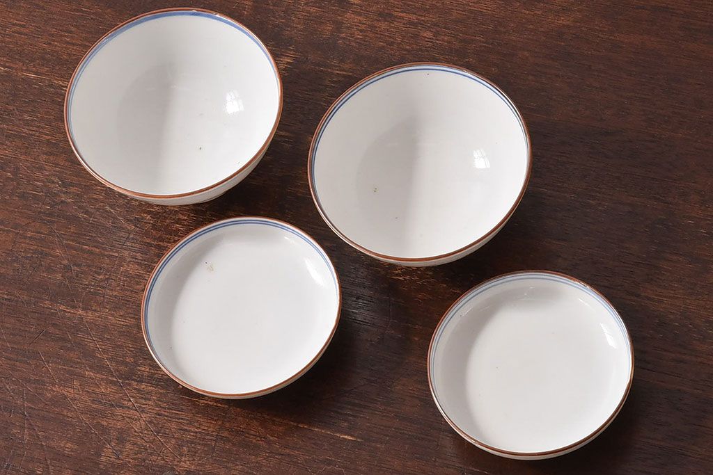 アンティーク雑貨　和食器　色絵　アンティーク蓋付き茶碗2客セット(3)