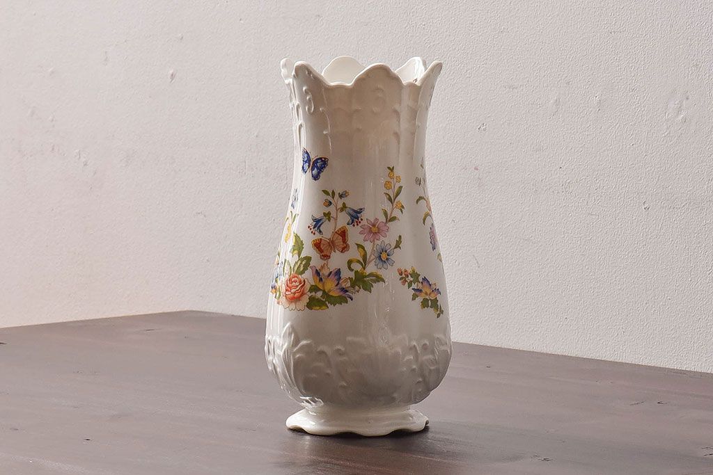 イギリスビンテージ　AYNSLEY(エインズレイ) コテージガーデン　花瓶(陶磁器)