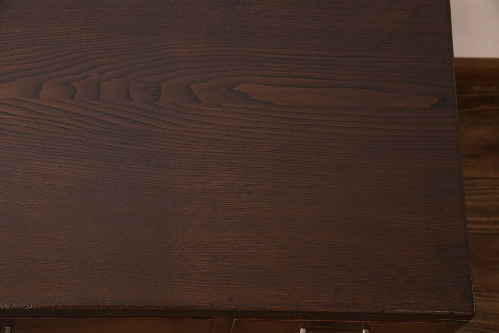 アンティーク家具　和製アンティーク　栗材　木の質感が味わい深い木製デスク(片袖机、在宅ワーク、在宅用ワークデスク、作業台)