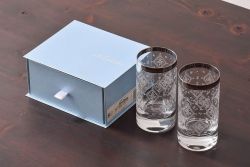 未使用品　ノリタケ(Noritake)　SCHOTT　ZWIESEL(ショット・ツヴィーゼル)　タンブラーペアセット(銀彩)(グラス、コップ)