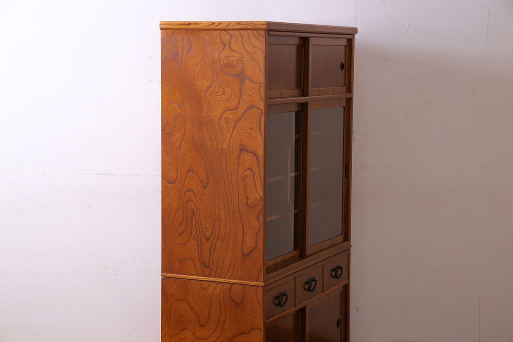 中古美品　二本松工藝館　田中家具　上質な茶タンス(茶箪笥、飾り棚)(定価約25万円)