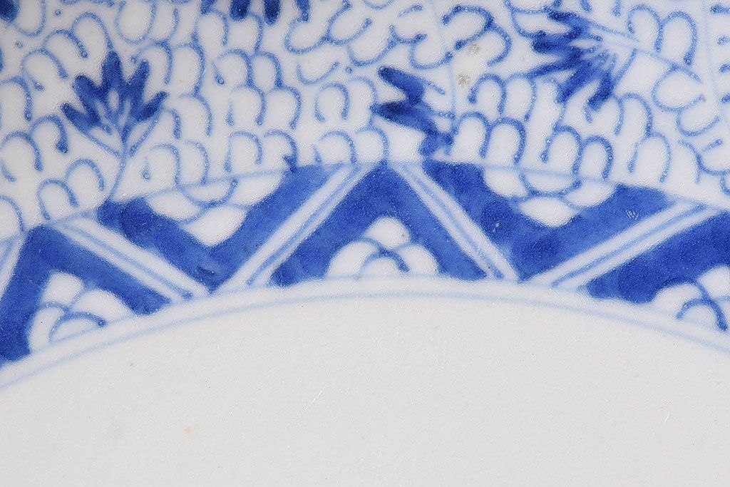 アンティーク雑貨　和食器　江戸期　古伊万里・微塵唐草　アンティーク大皿
