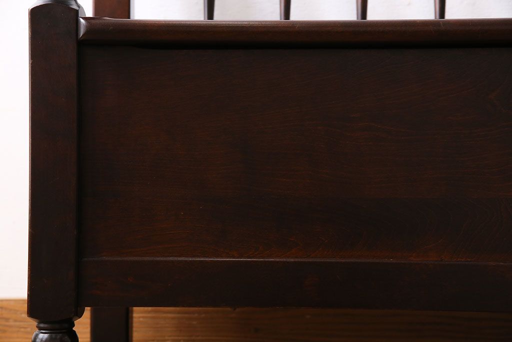 中古　北海道民芸家具　絶版品　上品なデザインの収納付きベンチ(イス、収納箱)