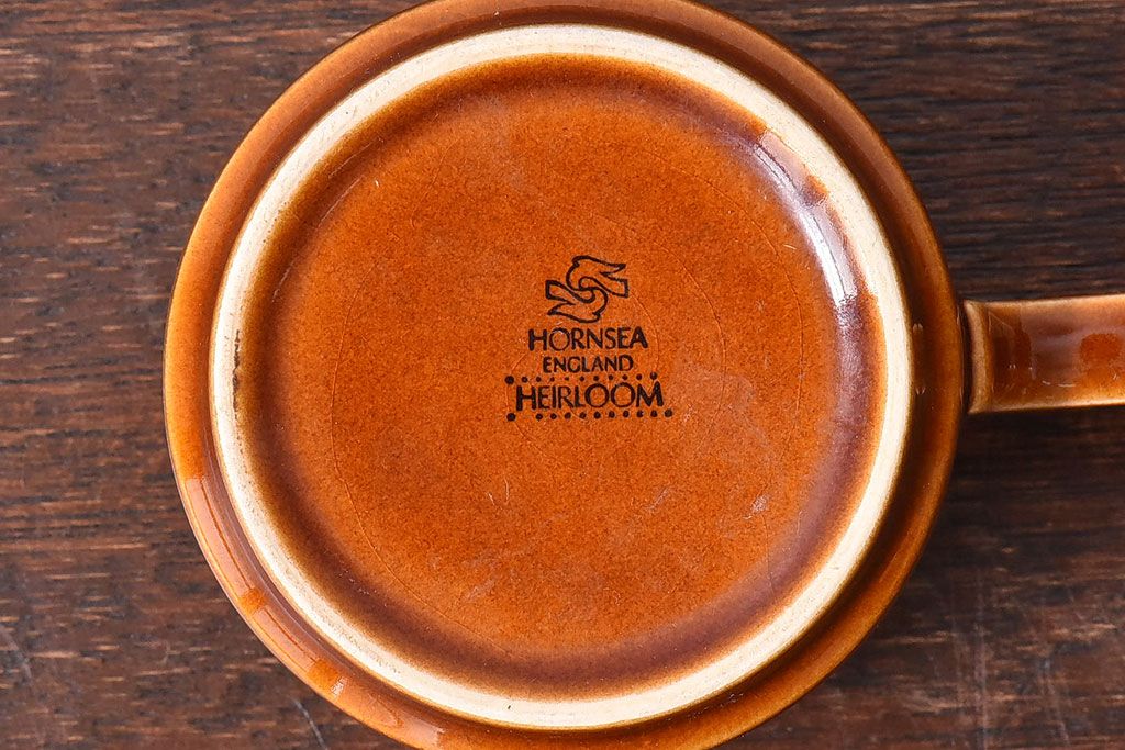 アンティーク雑貨　イギリスビンテージ　HORNSEA(ホーンジー)HEIRLOOM(エアルーム)シリーズ　カップ&ソーサー2客セット(洋食器)(1)