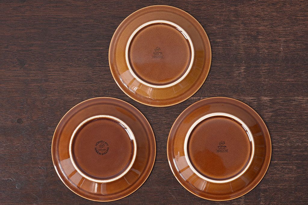 アンティーク雑貨　イギリスビンテージ　HORNSEA(ホーンジー)HEIRLOOM(エアルーム)シリーズ　カップ&ソーサー3客セット(洋食器)