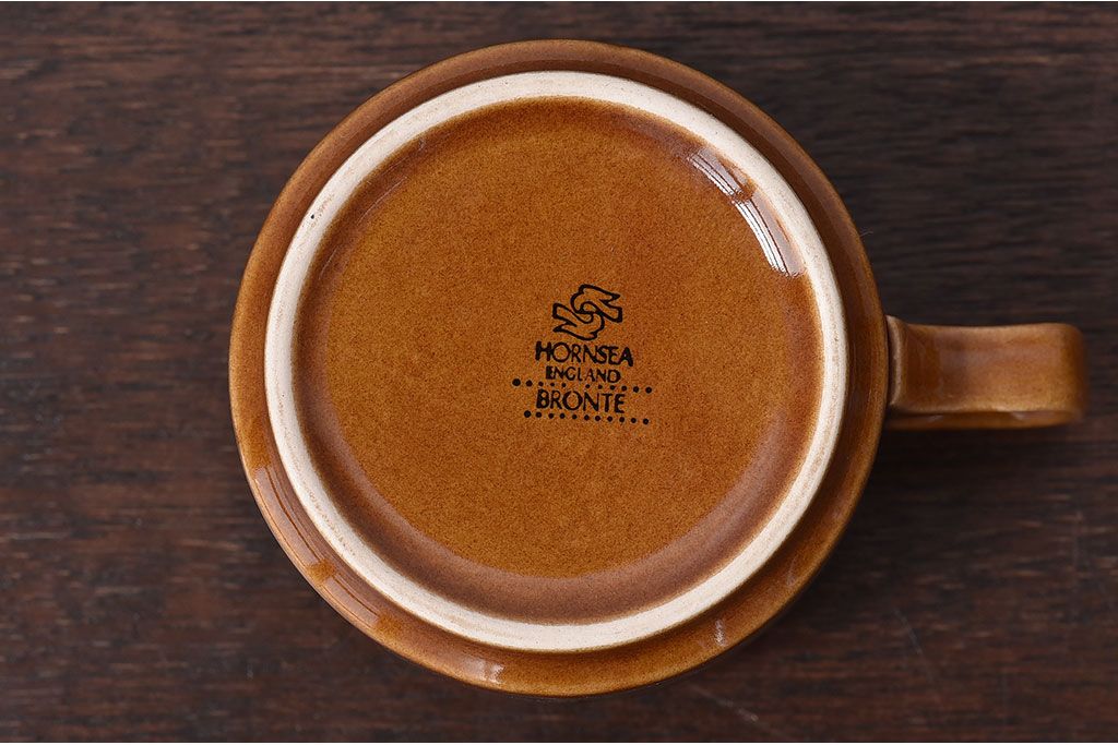 アンティーク雑貨　イギリスビンテージ　HORNSEA(ホーンジー)　BRONTE(ブロンテ)シリーズ　カップ&ソーサー&プレート2客セット(洋食器)(1)