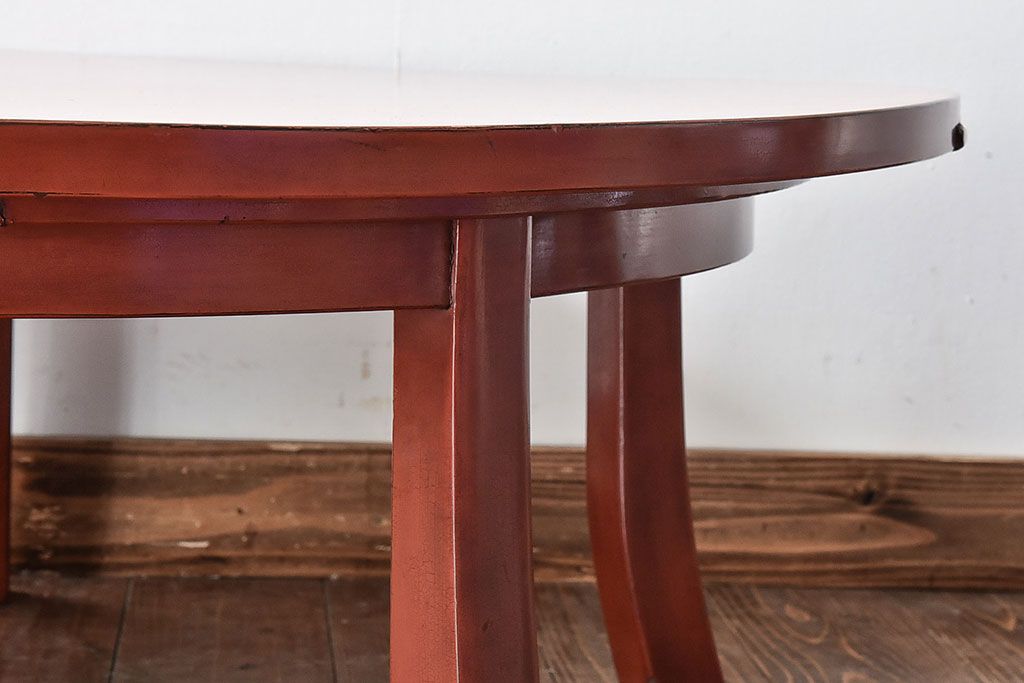 アンティーク家具　和製アンティーク　根来塗り!上品な佇まいの丸座卓(ちゃぶ台、ローテーブル)