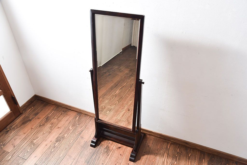 アンティーク雑貨　中古　北海道民芸家具　HM350　シックな大型ミラー(鏡・姿見)