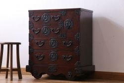 中古　岩谷堂箪笥　NO.902　上質な和の雰囲気漂う、北上型(上開)車タンス(定価約34万円)