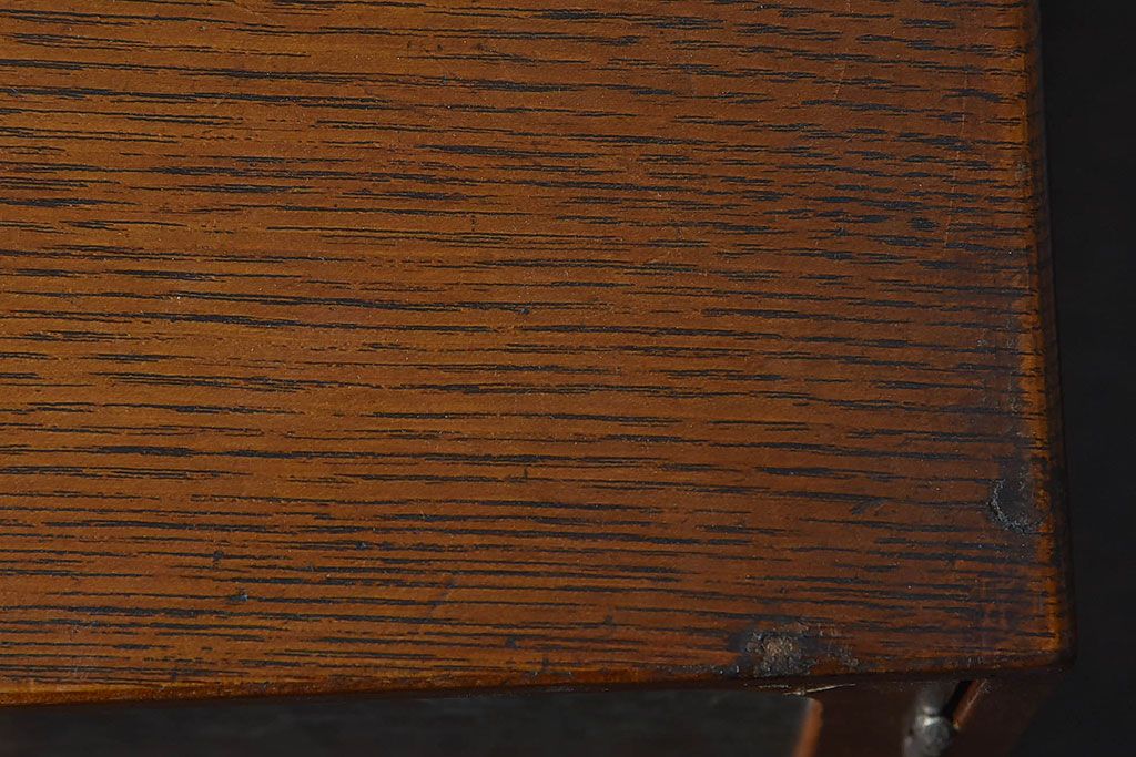 レトロ家具　昭和レトロ　結霜ガラスがおしゃれな扉付き小引き出し(小物収納)