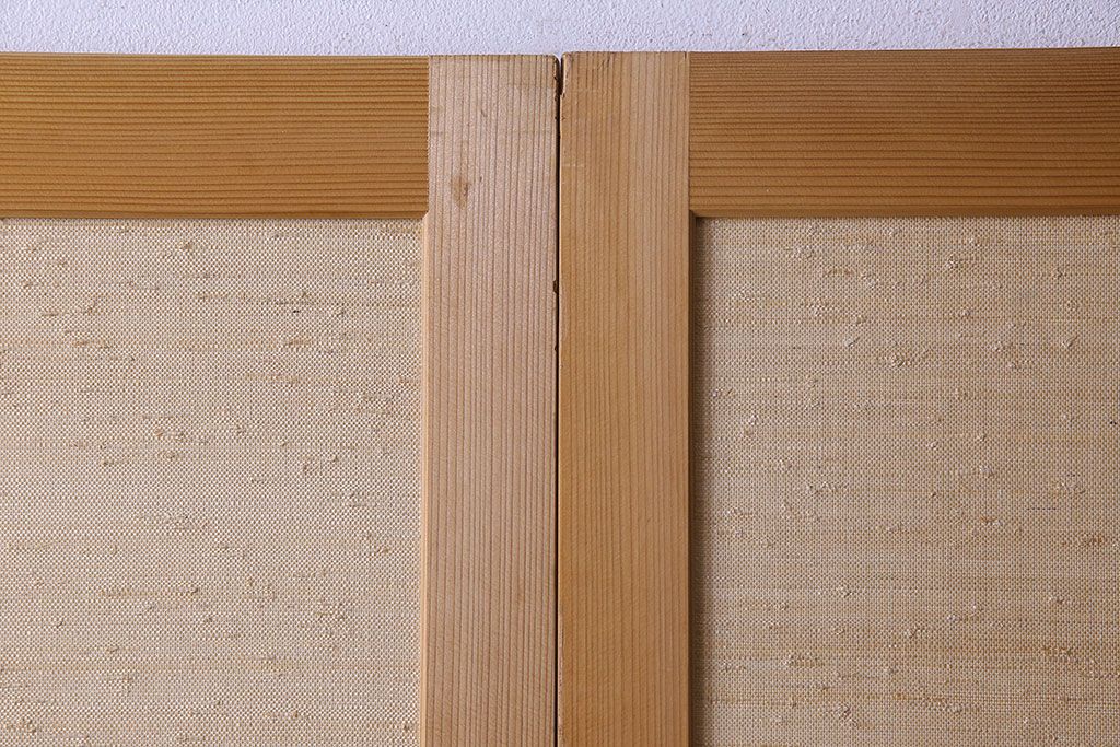 昭和期　美品　杉材の木目が存在感を放つ上質な組子帯戸(ガラス帯戸、引き戸、建具)4枚セット