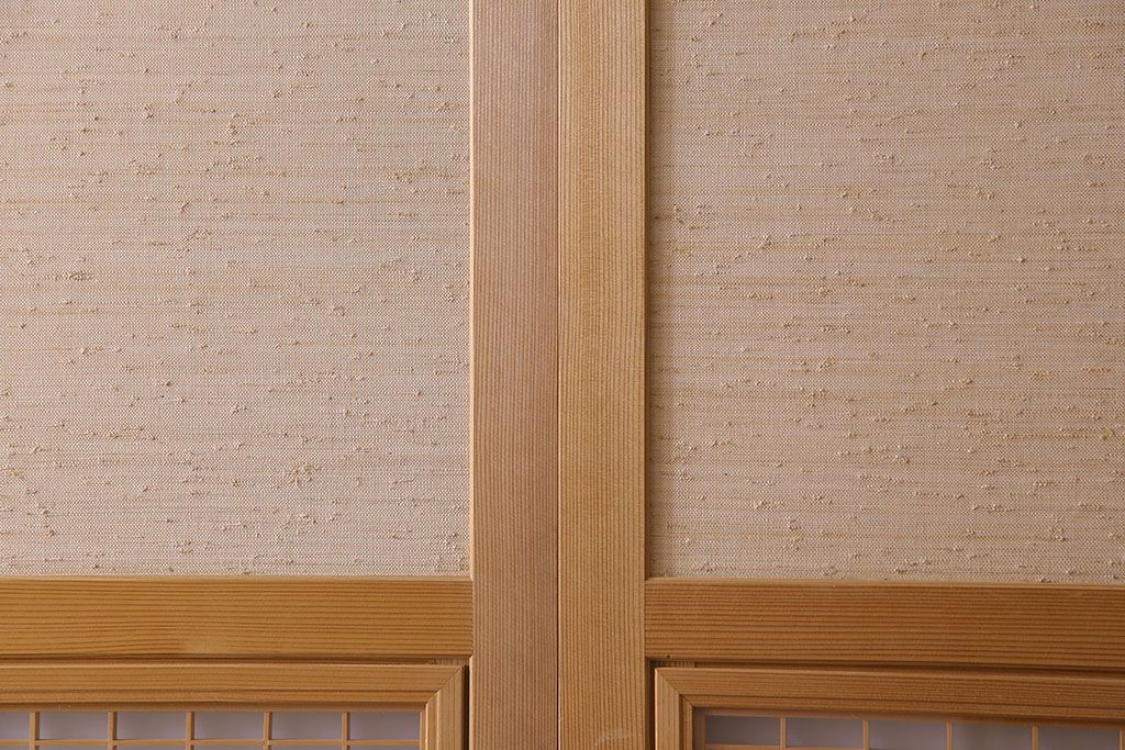 昭和期　美品　杉材の木目が存在感を放つ上質な組子帯戸(ガラス帯戸、引き戸、建具)4枚セット