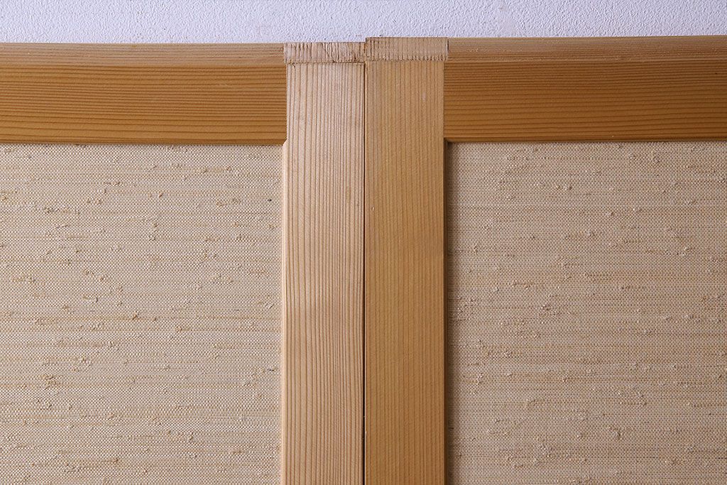 昭和期　美品　杉材の木目が存在感を放つ上質な組子帯戸(ガラス帯戸、引き戸、建具)4枚セット