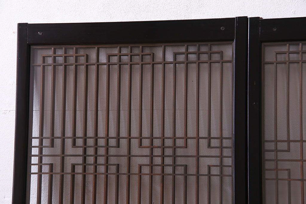 和製アンティーク　和モダンな書院ガラス戸(窓、明かり取り)2枚セット