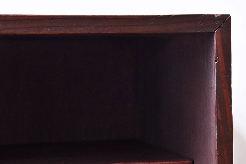 アンティーク家具　古材使用　もみの木　古い木の質感が魅力的なローボード(戸棚)(2)