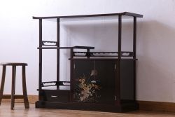 中古　民芸家具　高級品　螺鈿と蒔絵が施された上質な飾り棚(定価約98万円)