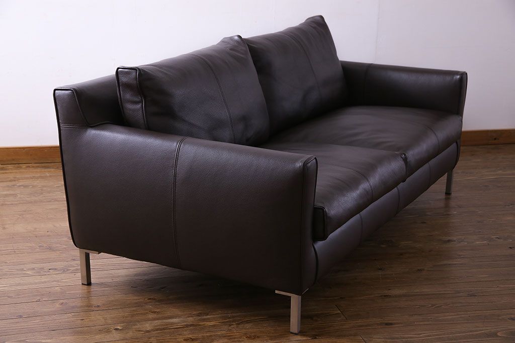 中古 極美品 アイラーセン(eilersen) ストリームラインソファ(STREAMLINE SOFA) 本革(牛革)製2人掛けソファ・ダーク